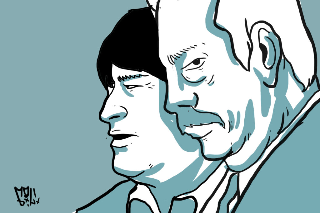 Ilustração mostra Alberto Fernández e Evo Morales.