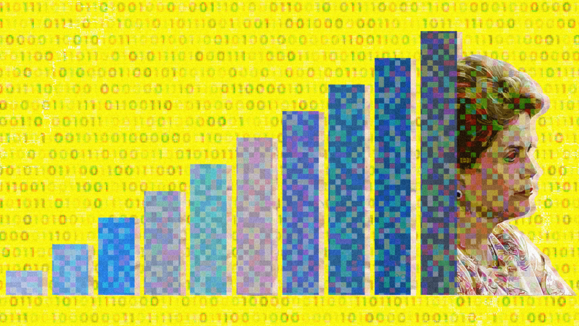 colagem traz um gráfico de barras crescente, junto a foto estilizada da ex-presidente Dilma Rousseff, que decretou a lei de acesso a informação