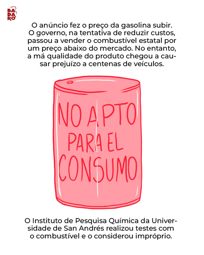 O anúncio fez o preço da gasolina subir. O governo, na tentativa de reduzir custos, passou a vender o combustível estatal por um preço abaixo do mercado. No entanto, a gasolina vendida era de má qualidade e houve centenas de relatos de veículos prejudicados.