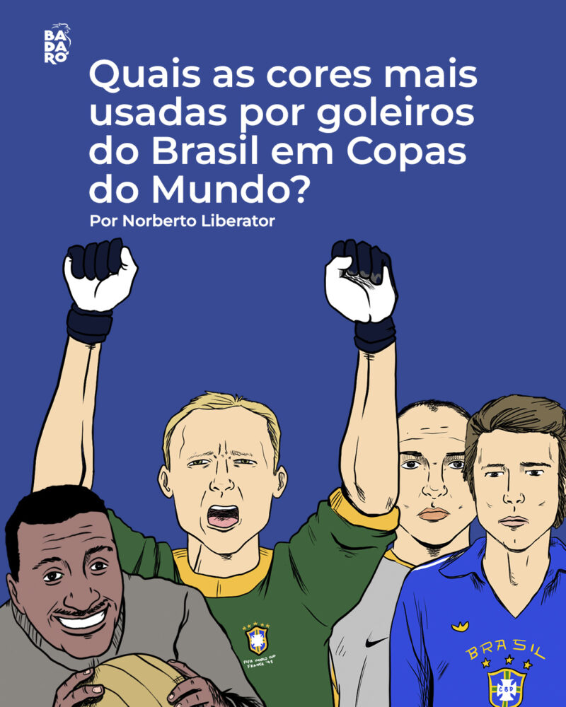Quais as cores mais usadas por goleiros brasileiros em Copas do Mundo?
