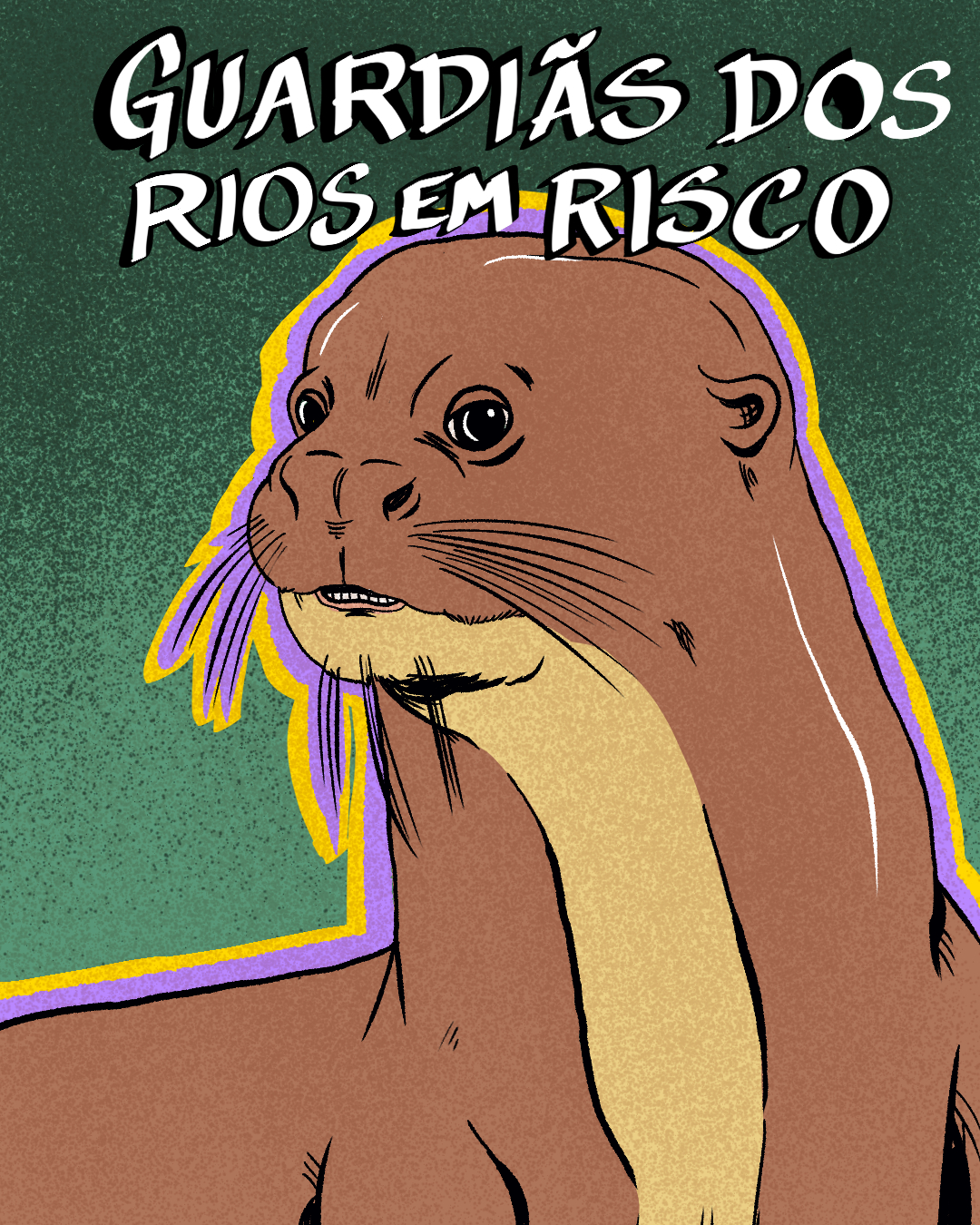 arn1 (2) Guardiãs dos rios em risco. Ilustração representa ariranha.