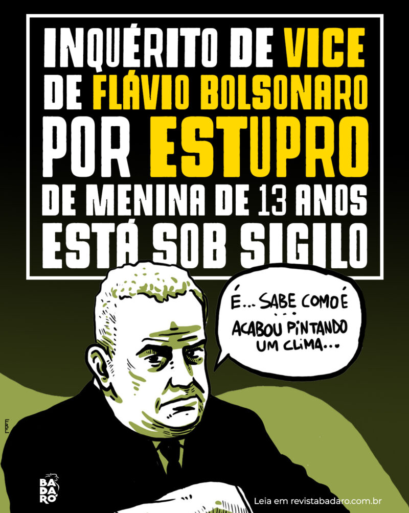 Inquérito de vice de Flávio Bolsonaro por estupro de menina de 13 anos está sob sigilo